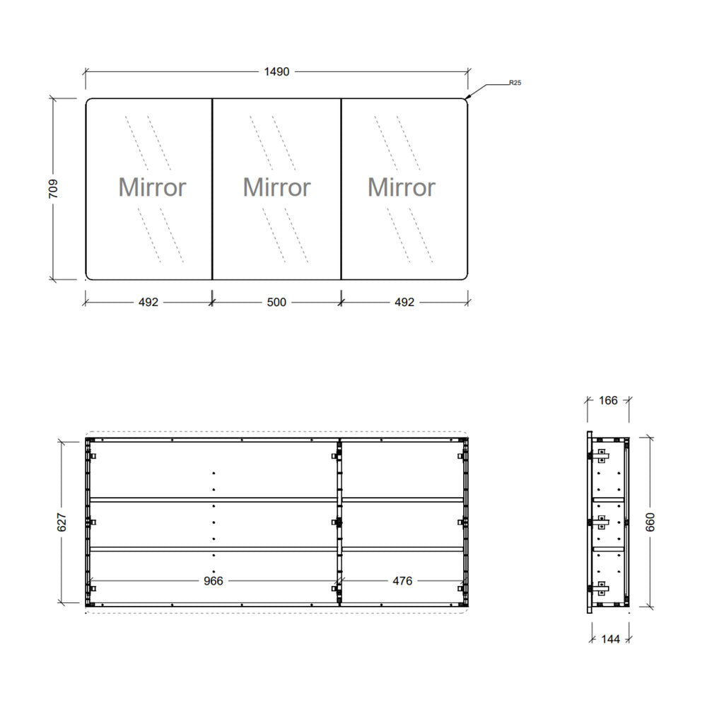 TIMBERLINE COLBY CUSTOM SHAVING CABINET (ALL SIZING)