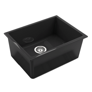 CHAMBORD CONSTANCE LARGE SINGLE BOWL FIRECLAY KITCHEN SINK BLACK 610MM