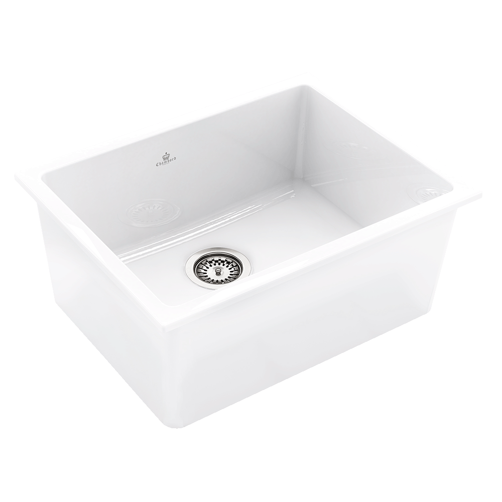 CHAMBORD CONSTANCE LARGE SINGLE BOWL FIRECLAY KITCHEN SINK WHITE 610MM