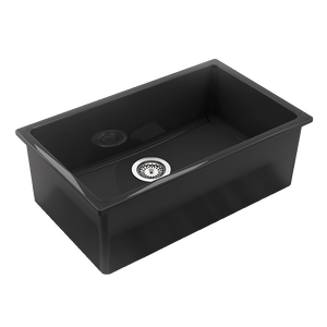 CHAMBORD CONSTANCE LARGE SINGLE BOWL FIRECLAY KITCHEN SINK BLACK 760MM