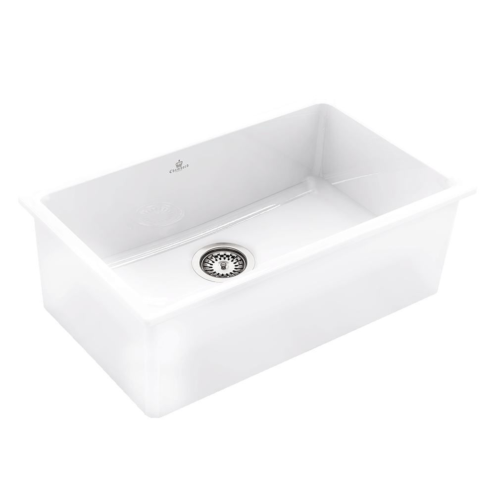 CHAMBORD CONSTANCE LARGE SINGLE BOWL FIRECLAY KITCHEN SINK WHITE 760MM