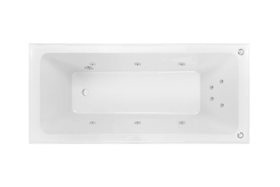 DECINA CORTEZ INSET SANTAI SPA BATH GLOSS WHITE (AVAILABLE IN 1520MM AND 1670MM) WITH 10-JETS
