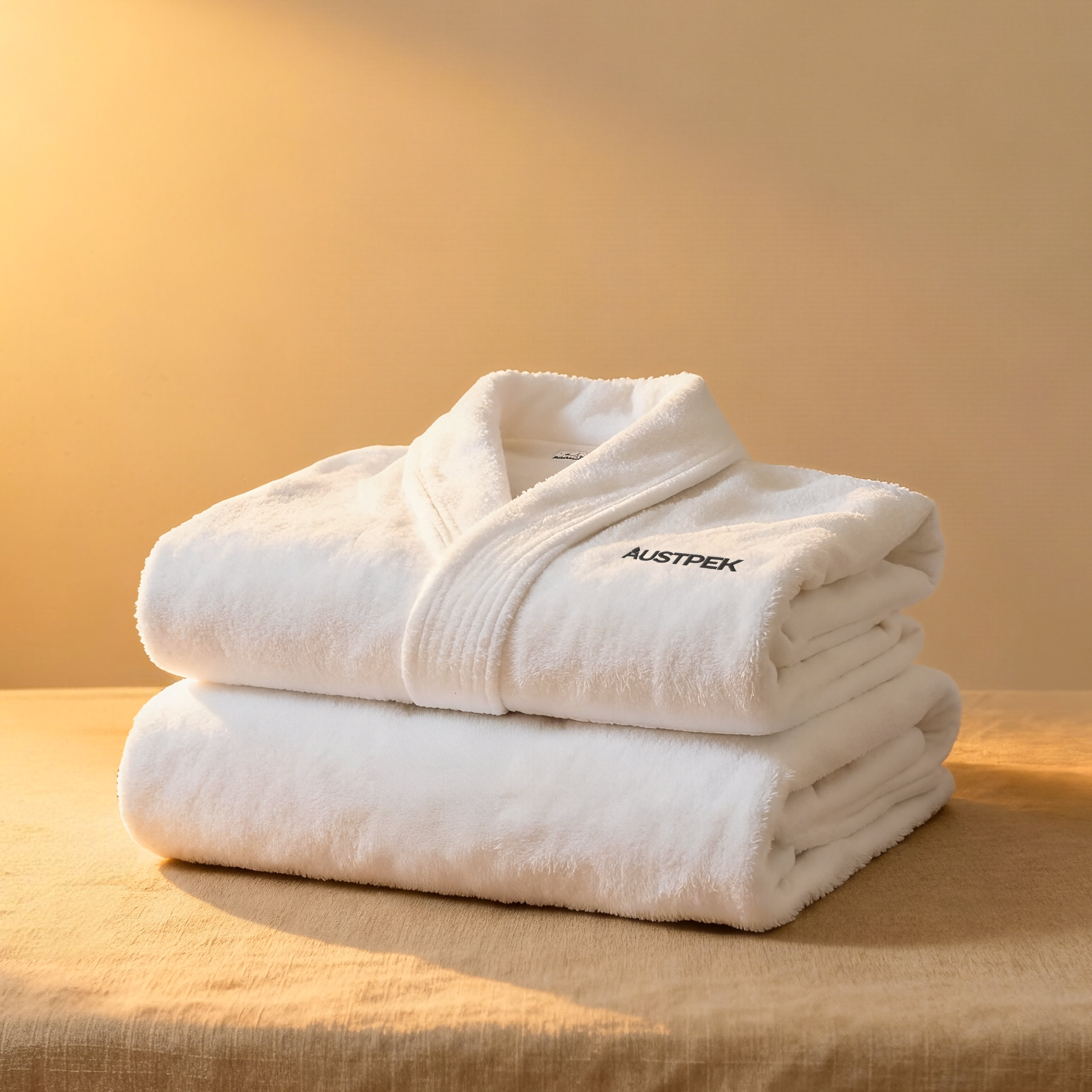 100% COTTON BATHROBE AND TOWEL SET