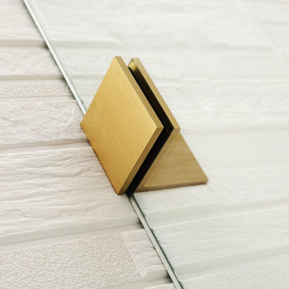COVEY FRAMELESS WALK IN SINGLE PANEL CURVED CORNER FLUTED / NARROWLINE SHOWER SCREEN BRUSHED GOLD