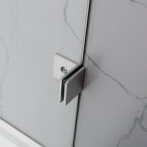 COVEY FRAMELESS WALK IN SINGLE PANEL FROSTED / MATRALUX SHOWER SCREEN BRUSHED NICKEL