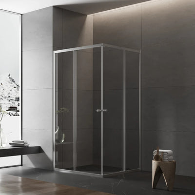COVEY SEMI-FRAMELESS CORNER OPEN DOUBLE SLIDING DOOR SHOWER SCREEN CHROME