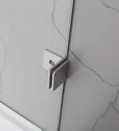 COVEY WALL TO WALL FRAMELESS PIVOTAL HINGE DOOR SHOWER SCREEN BRUSHED NICKEL