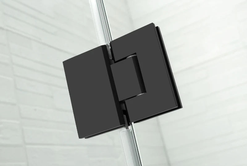 COVEY WALL TO WALL FRAMELESS PIVOTAL HINGE DOOR SHOWER SCREEN GUN METAL GREY