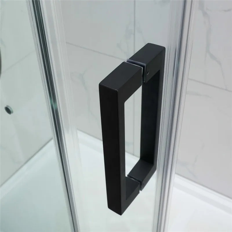 COVEY WALL TO WALL FRAMELESS SINGLE SLIDING DOOR BATH SCREEN MATTE BLACK