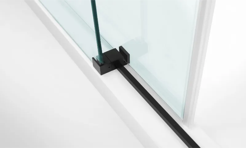 COVEY WALL TO WALL FRAMELESS SINGLE SLIDING DOOR BATH SCREEN MATTE BLACK