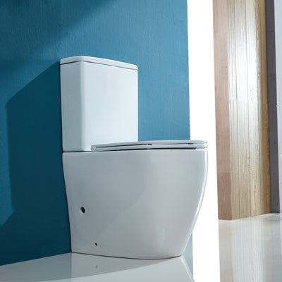 MERCIO CERA RIMLESS BACK TO WALL TOILET SUITE HIGH GLOSS WHITE