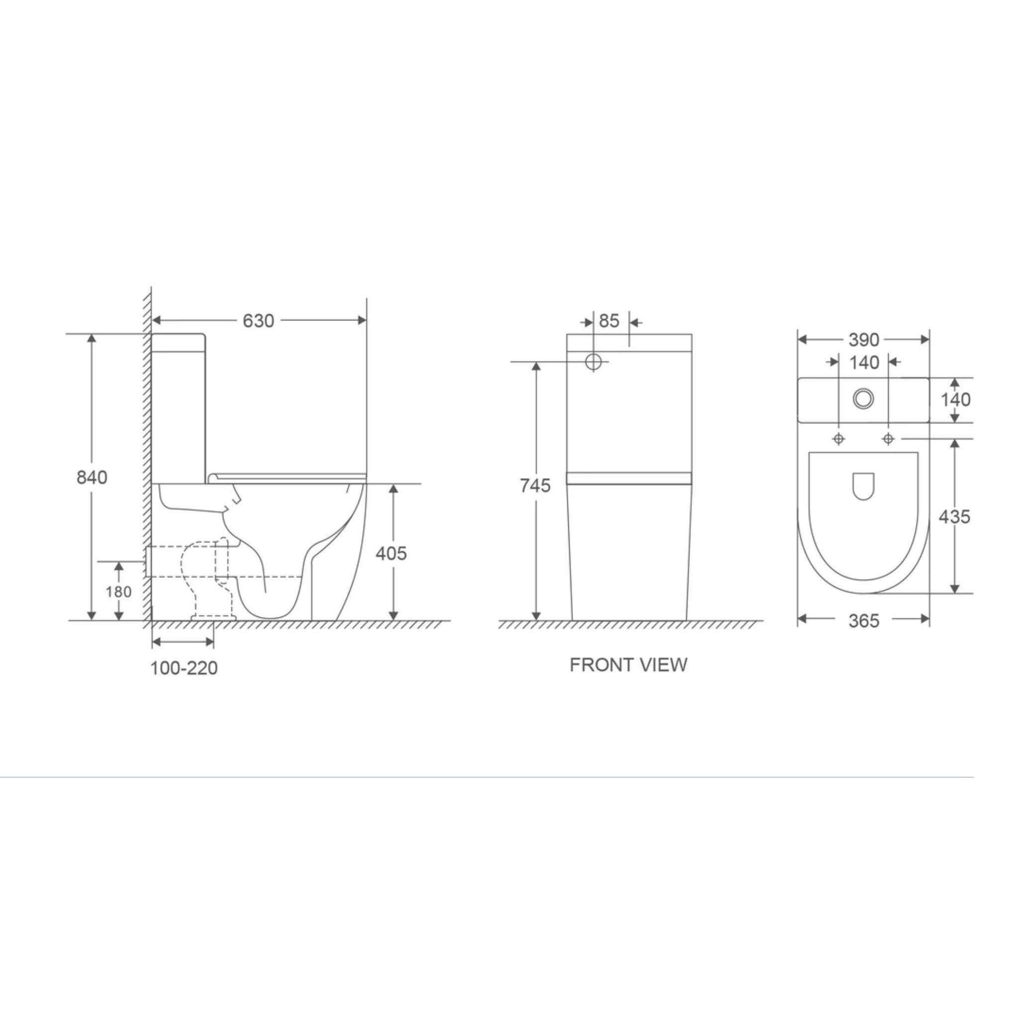 MERCIO CERA RIMLESS BACK TO WALL TOILET SUITE HIGH GLOSS WHITE