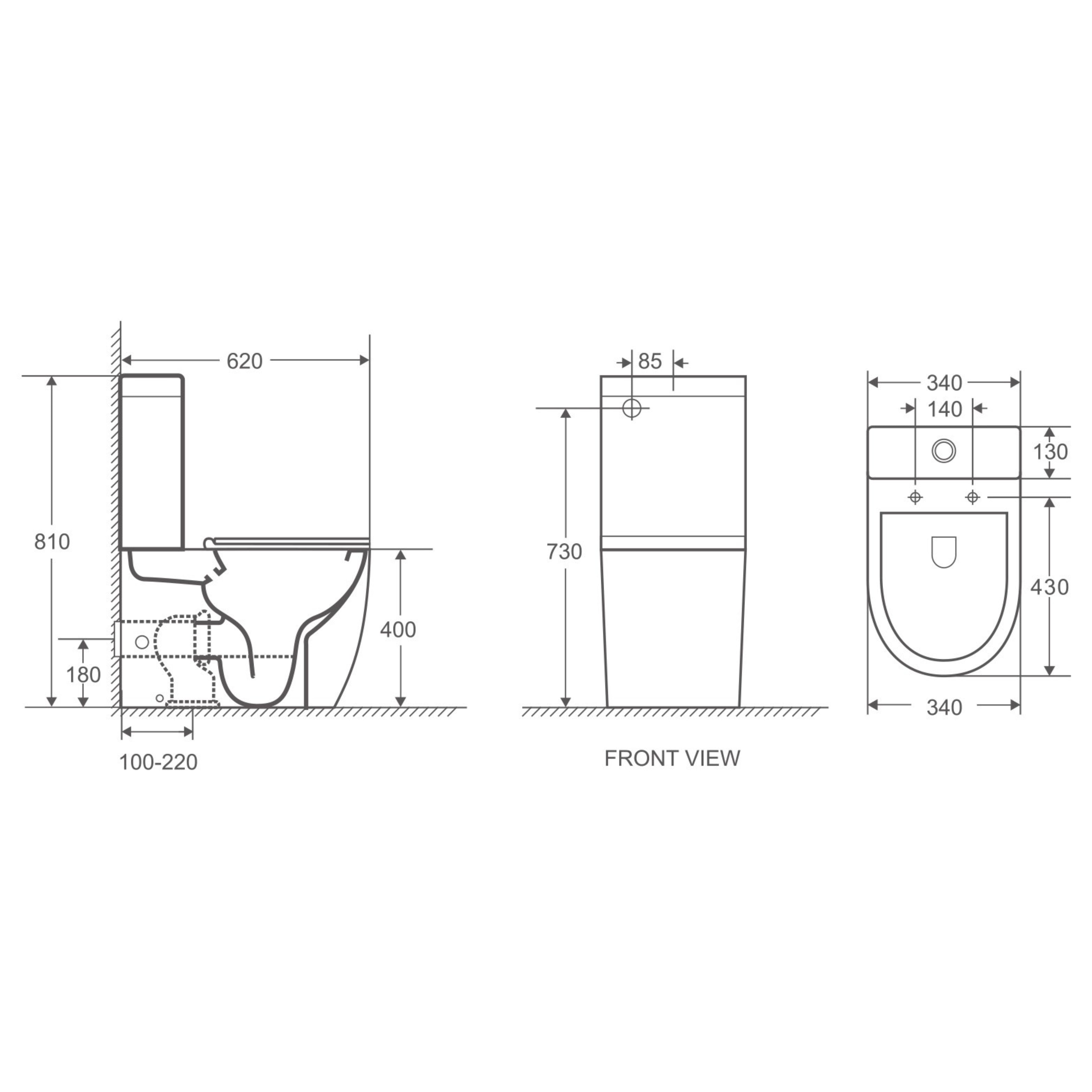 MERCIO CERA RIMLESS BACK TO WALL TOILET SUITE HIGH GLOSS WHITE