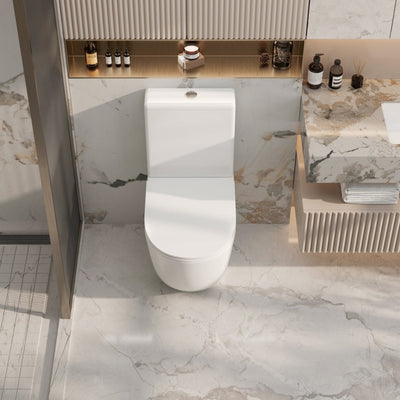 MERCIO CERA RIMLESS BACK TO WALL TOILET SUITE HIGH GLOSS WHITE