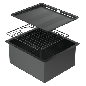 SCHOCK PIAZZA SINGLE BOWL KITCHEN SINK BLACK PEARL 390MM