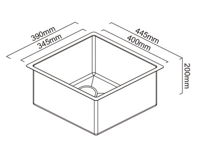 SCHOCK PIAZZA SINGLE BOWL KITCHEN SINK BLACK PEARL 390MM