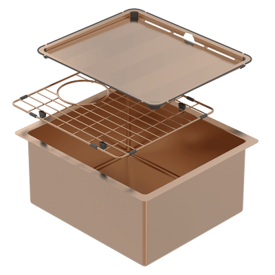 SCHOCK PIAZZA SINGLE BOWL KITCHEN SINK ARTISAN COPPER 390MM