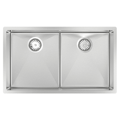 SCHOCK PIAZZA DOUBLE BOWL KITCHEN SINK STAINLESS STEEL 758MM
