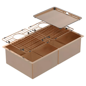 SCHOCK PIAZZA DOUBLE BOWL KITCHEN SINK ARTISAN COPPER 758MM