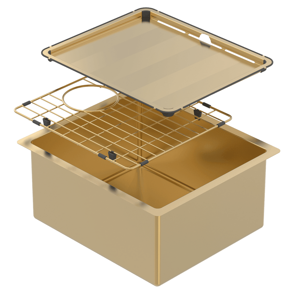 SCHOCK PIAZZA SINGLE BOWL KITCHEN SINK EUREKA GOLD 390MM