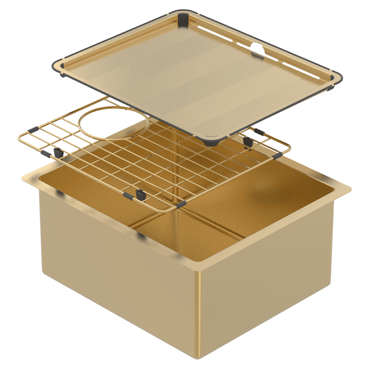 ABEY PIAZZA SINGLE BOWL KITCHEN SINK EUREKA GOLD 390MM