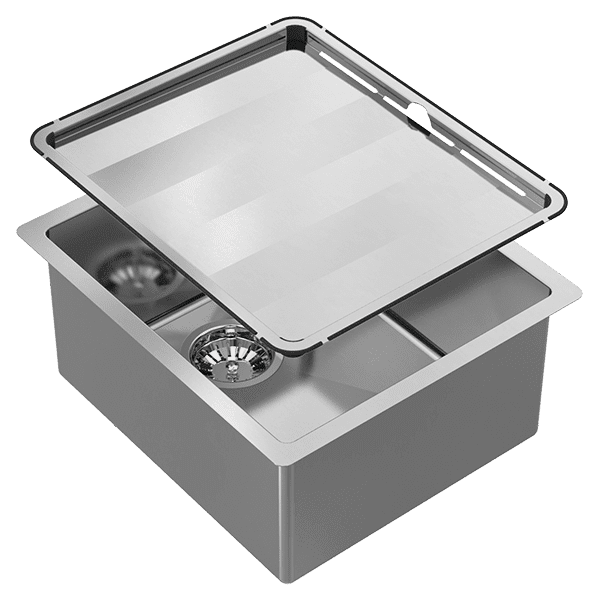 SCHOCK PIAZZA SINGLE BOWL KITCHEN SINK STAINLESS STEEL 390MM