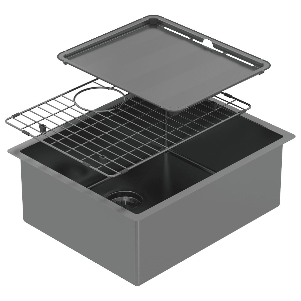 ABEY PIAZZA SINGLE BOWL KITCHEN SINK BLACK PEARL 545MM