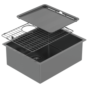 SCHOCK PIAZZA SINGLE BOWL KITCHEN SINK BLACK PEARL 545MM