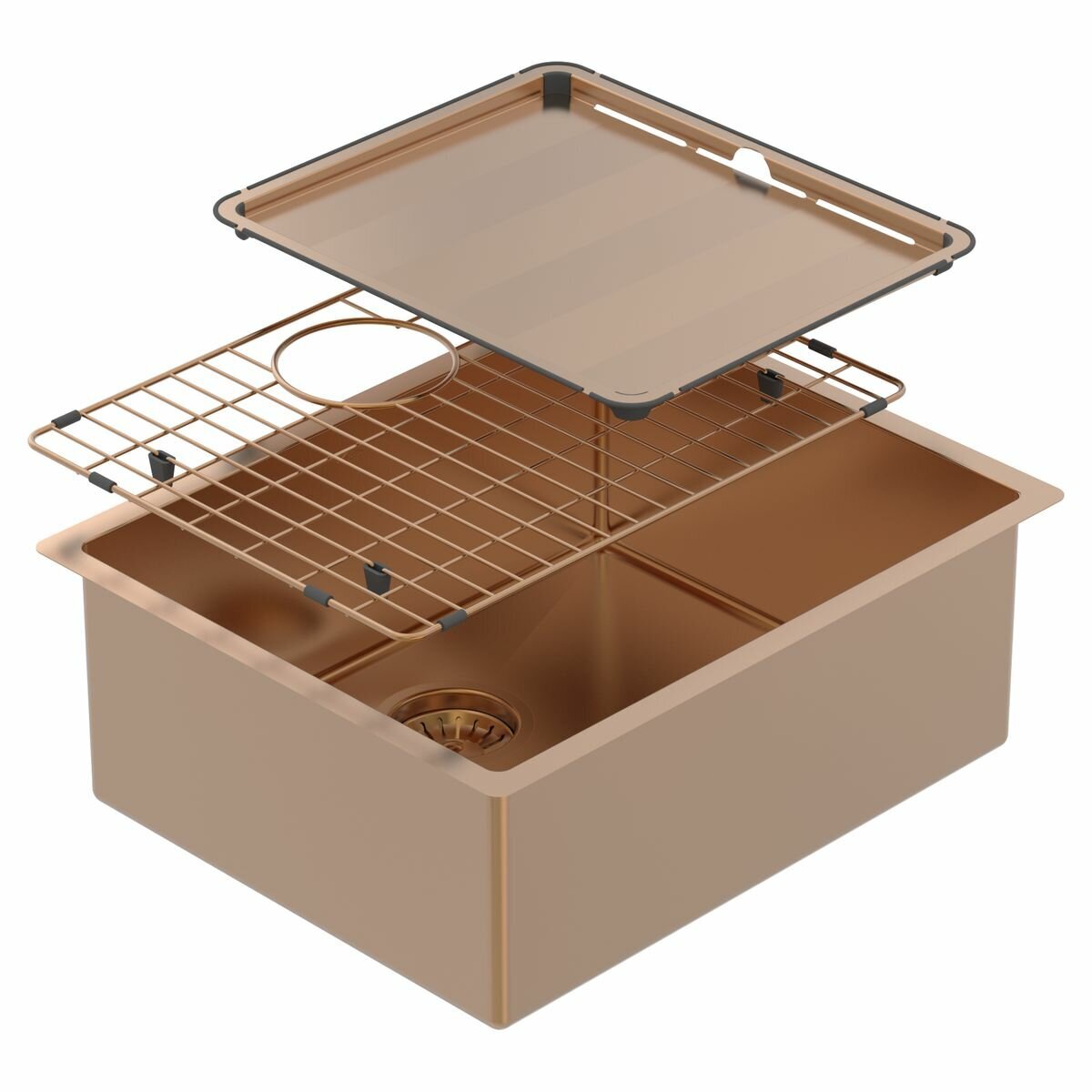 ABEY PIAZZA SINGLE BOWL KITCHEN SINK ARTISAN COPPER 545MM