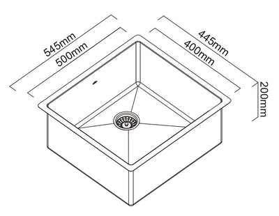 SCHOCK PIAZZA SINGLE BOWL KITCHEN SINK ARTISAN COPPER 545MM