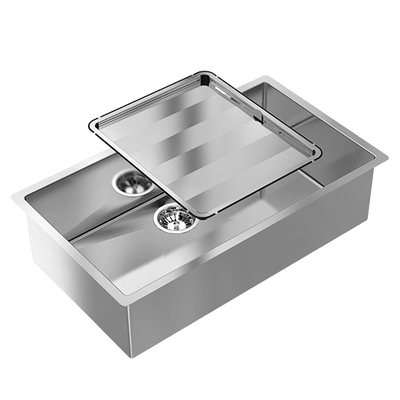 SCHOCK PIAZZA SQUARE SINGLE BOWL KITCHEN SINK STAINLESS STEEL 770MM