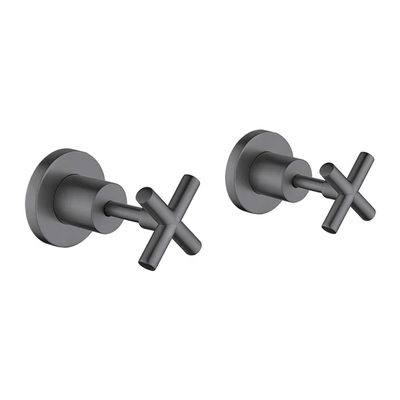 HELLYCAR CROSS LEAD FREE WALL TOP ASSEMBLIES BRUSHED GUN METAL