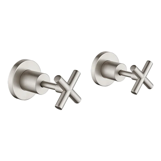 HELLYCAR CROSS LEAD FREE WALL TOP ASSEMBLIES BRUSHED NICKEL