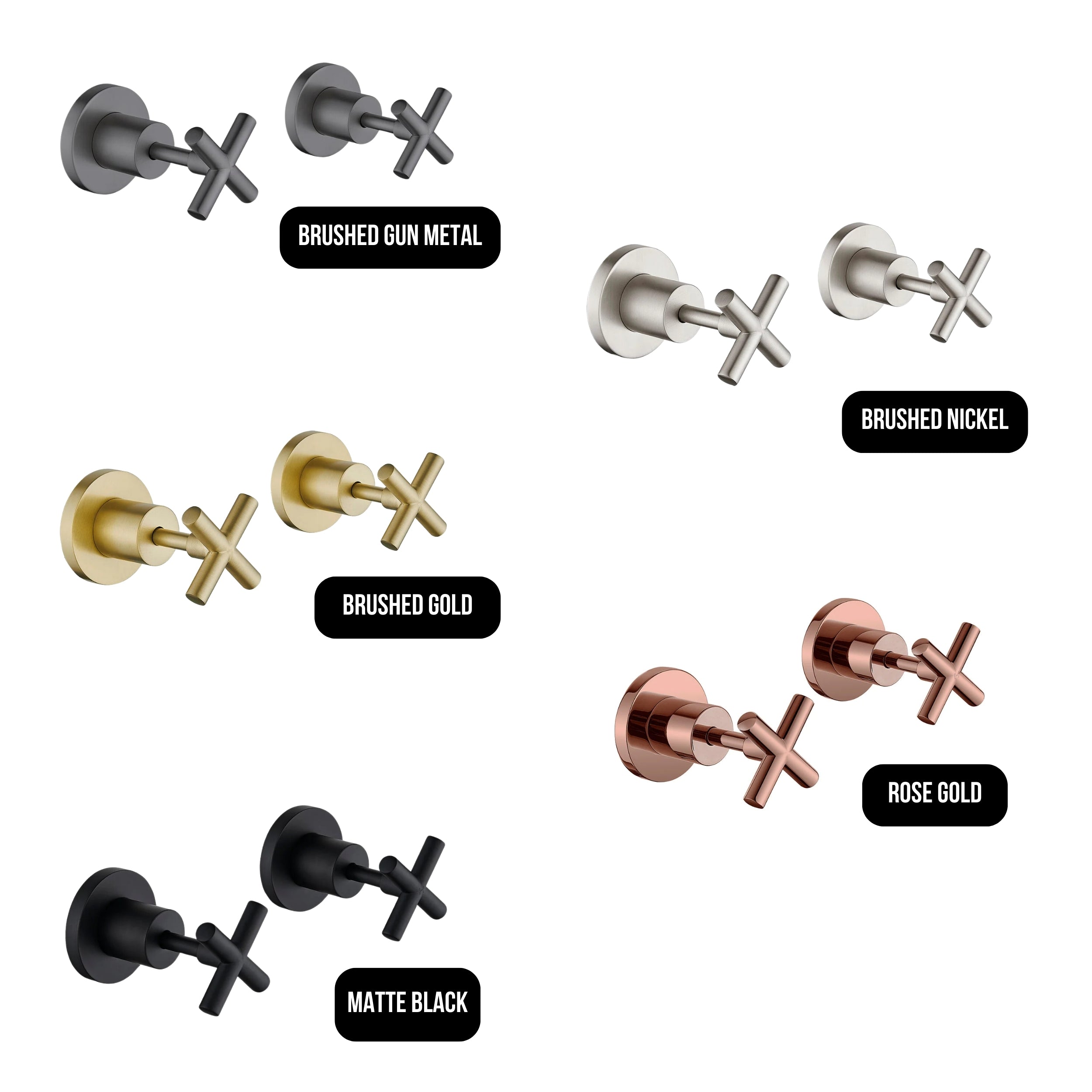 HELLYCAR CROSS WALL TOP ASSEMBLIES BRUSHED NICKEL
