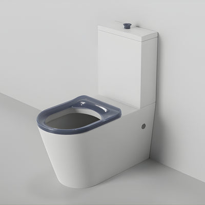 ZUMI CARA CARE RIMLESS BACK TO WALL TOILET SUITE GLOSS WHITE