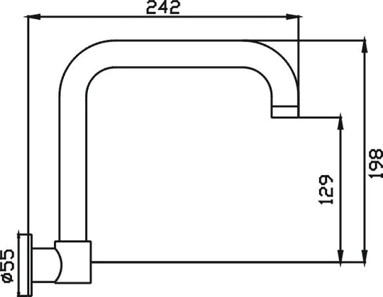 HELLYCAR IDEAL SWIVEL WALL BATH OUTLET 198MM BRUSHED NICKEL