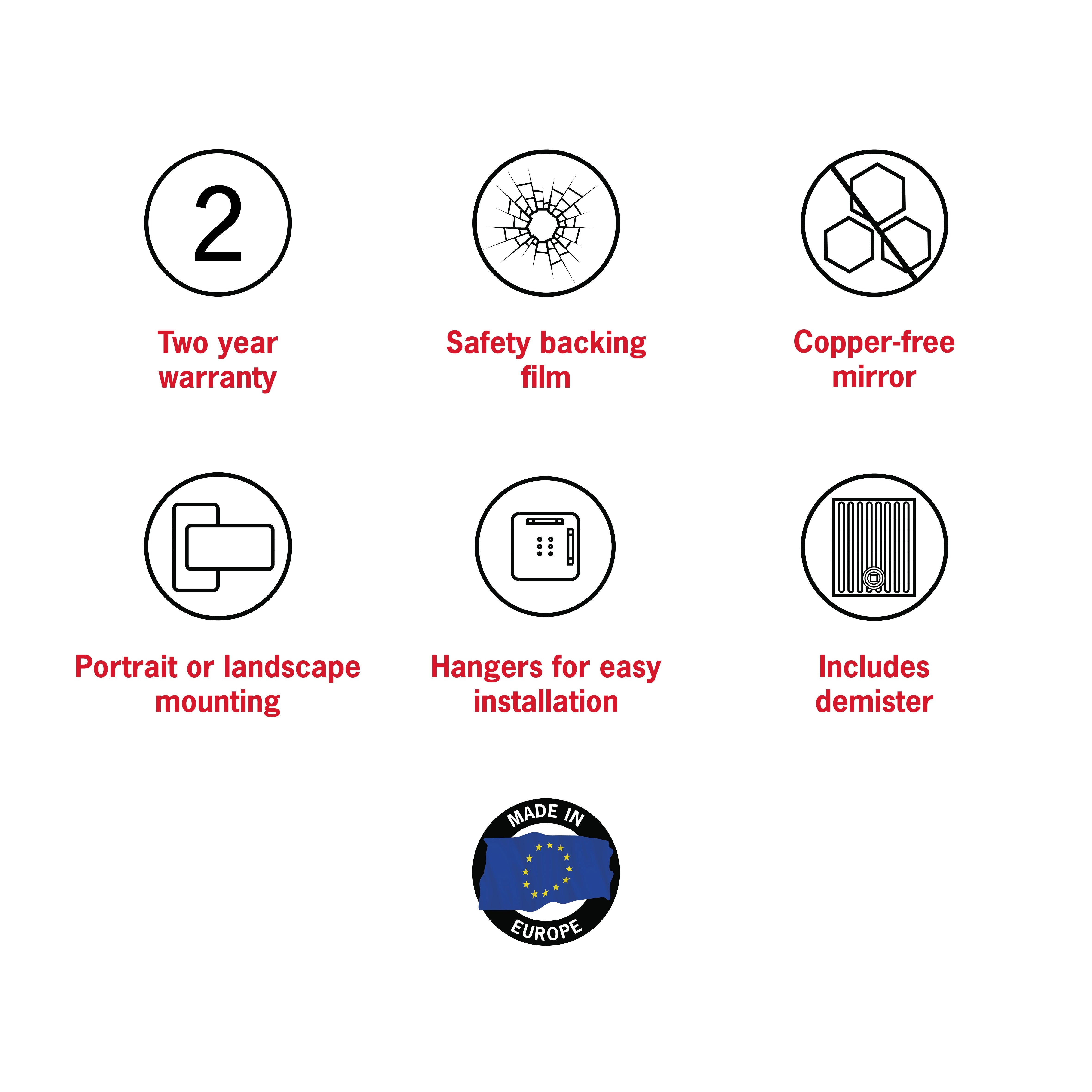 THERMOGROUP ABLAZE RECTANGULAR GOLD FRAMED MIRROR 750X900MM