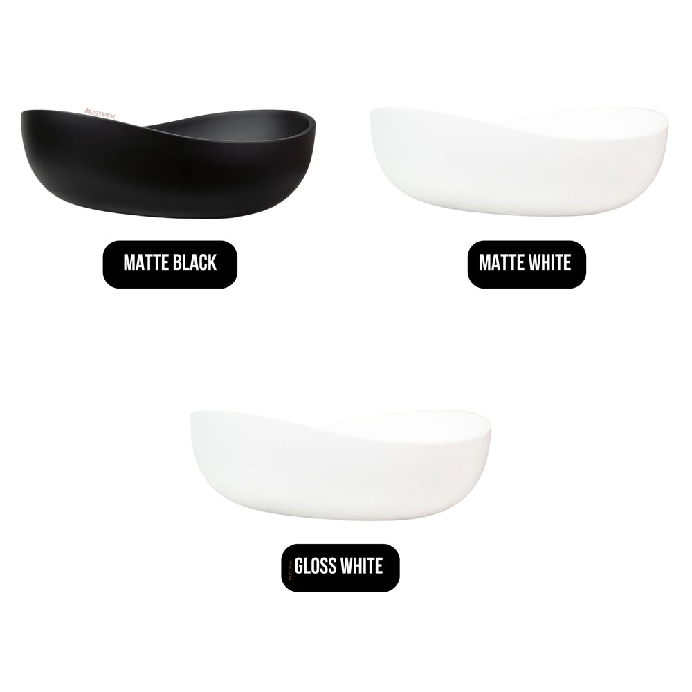 ENFLAIR WAVE OVAL SHAPE ABOVE COUNTER BASIN MATTE WHITE 600MM