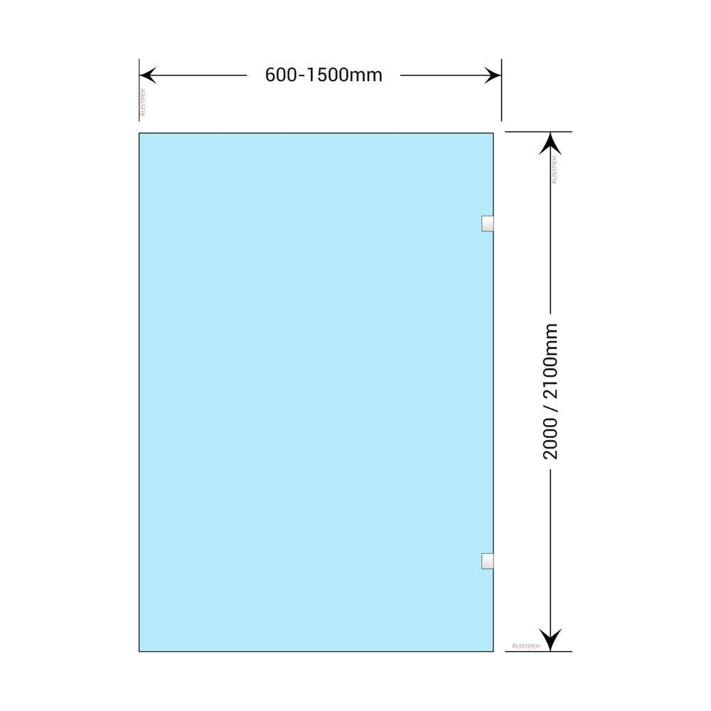 BELLA VISTA FRAMELESS FIXED PANEL SHOWER SCREEN BRUSHED SILVER