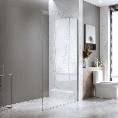 BELLA VISTA FRAMELESS FIXED PANEL SHOWER SCREEN BLACK