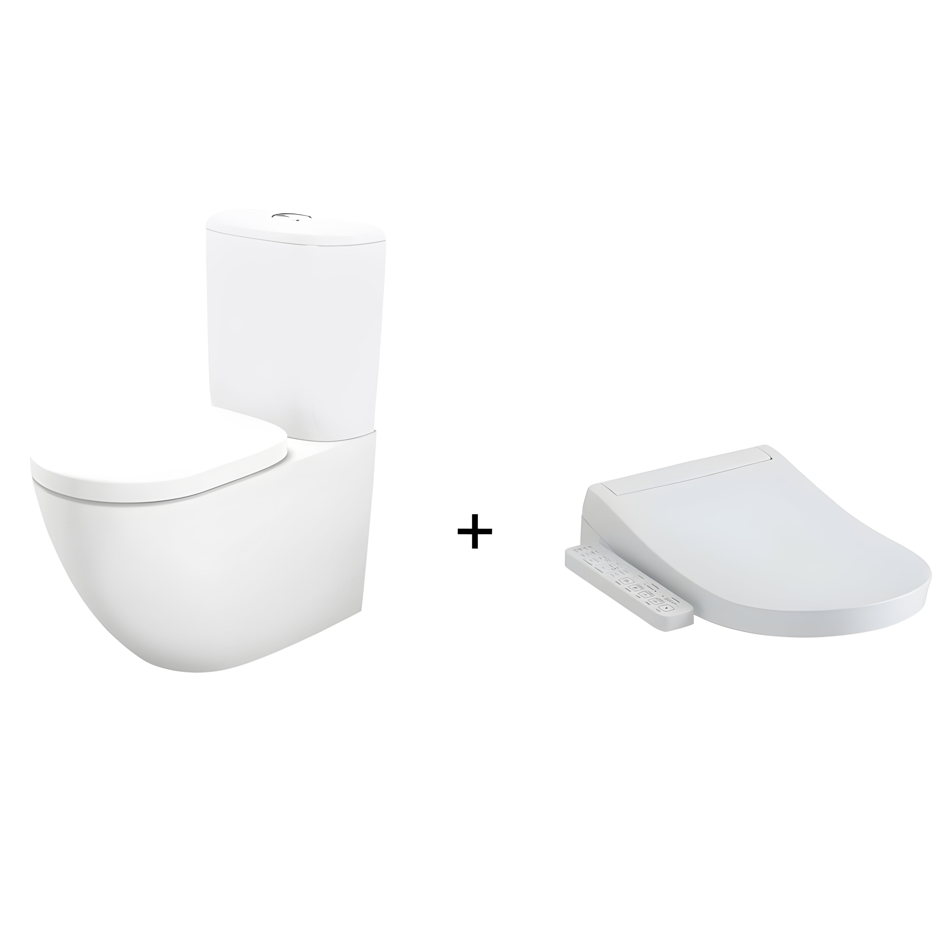 TOTO BASIC+ BTW TOILET AND S2 WASHLET W/ SIDE CONTROL PACKAGE D-SHAPED GLOSS WHITE