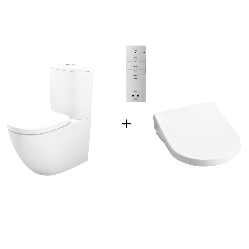 TOTO BASIC+ BTW TOILET AND WASHLET W/ REMOTE CONTROL AND AUTOLID PACKAGE (D SHAPE) GLOSS WHITE