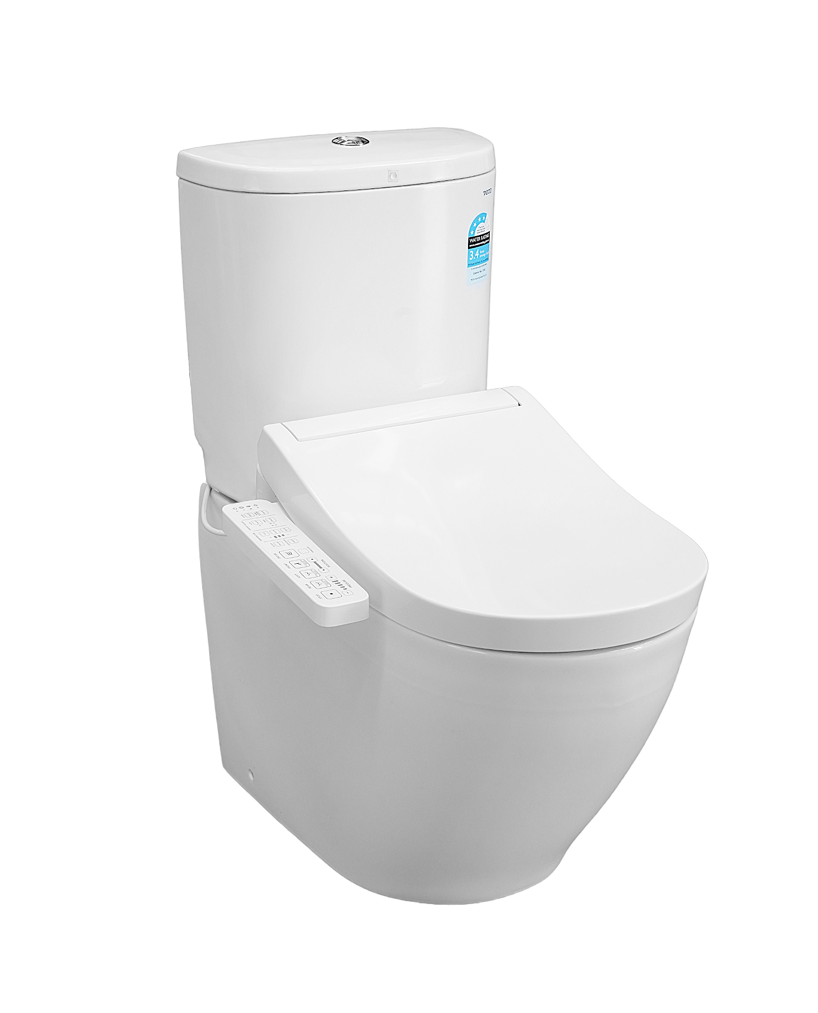 TOTO BASIC+ BTW TOILET AND S2 WASHLET W/ SIDE CONTROL PACKAGE D-SHAPED GLOSS WHITE