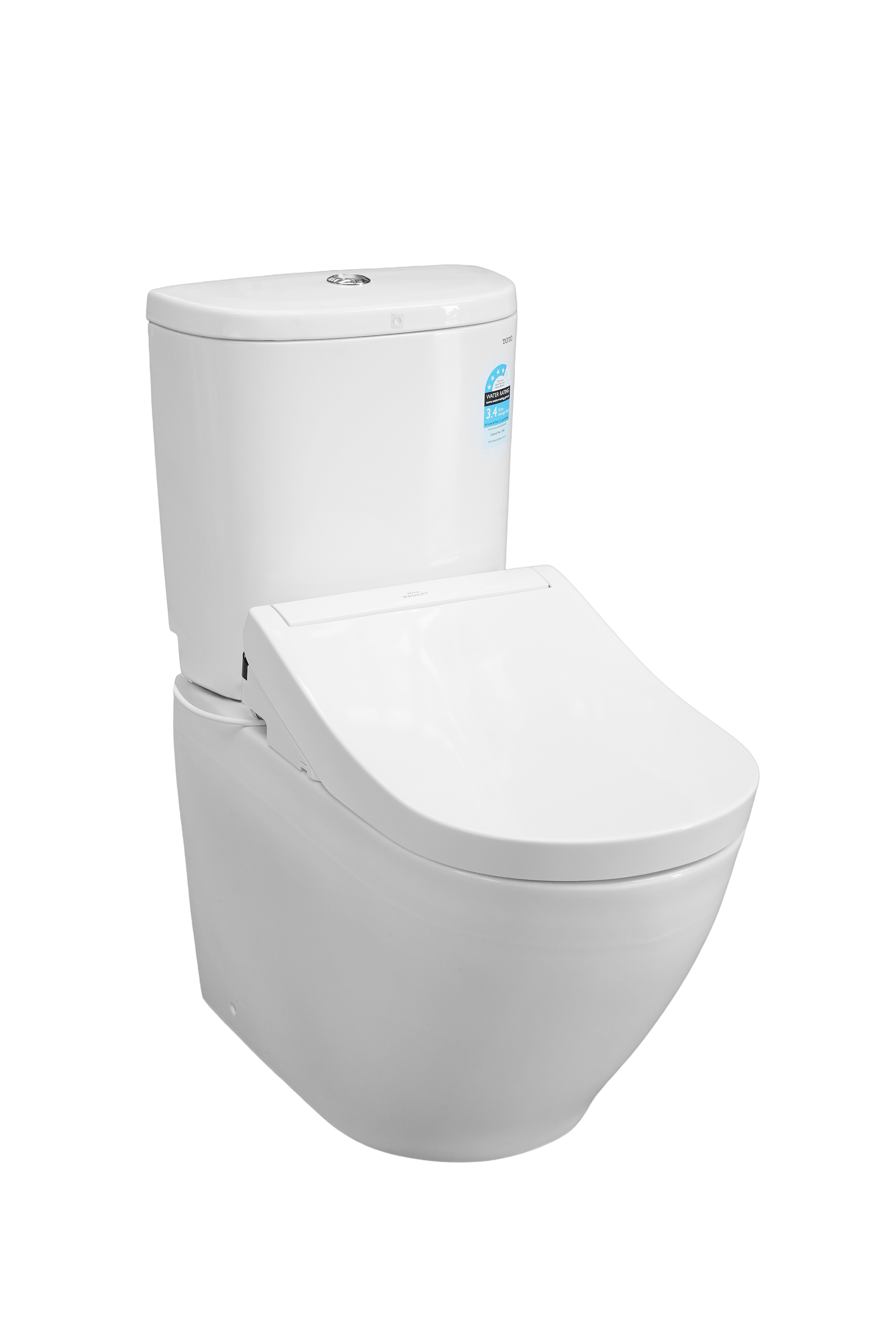 TOTO BASIC+ BTW TOILET AND S5 WASHLET W/ REMOTE CONTROL PACKAGE D-SHAPED GLOSS WHITE