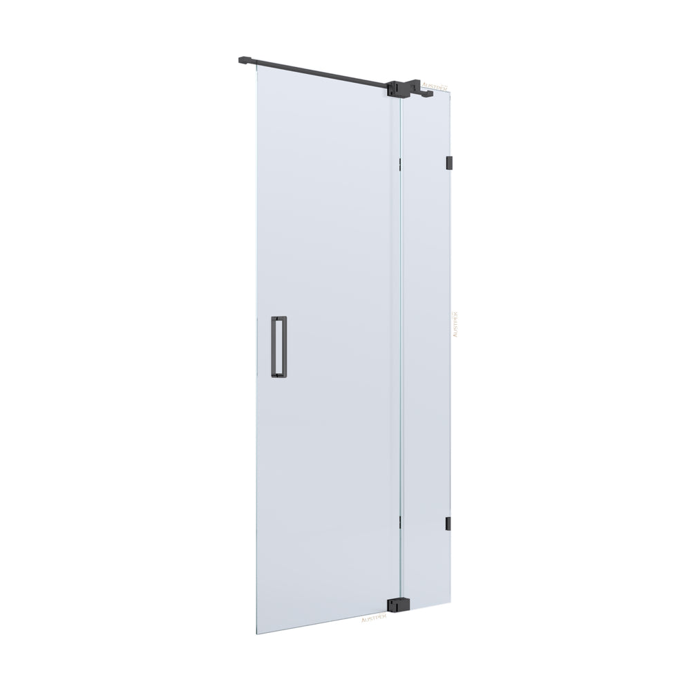 BELLA VISTA KENDRA FRAMELESS OVERLAPPED FRONT ONLY SHOWER SCREEN GUN METAL