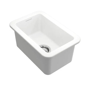 TURNER HASTINGS CUISINE INSET AND UNDERMOUNT FINE FIRECLAY SINGLE BOWL SINK MATTE WHITE 457MM