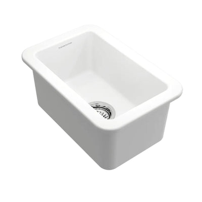 TURNER HASTINGS CUISINE INSET AND UNDERMOUNT FINE FIRECLAY SINGLE BOWL SINK MATTE WHITE 457MM