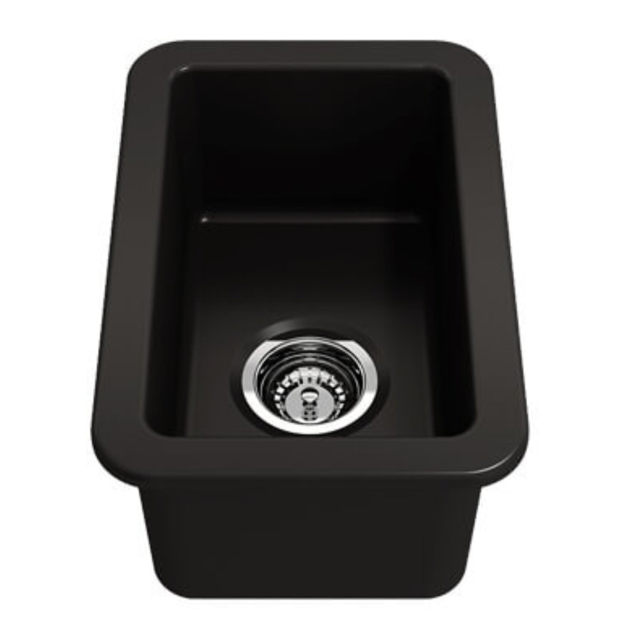 TURNER HASTINGS CUISINE INSET AND UNDERMOUNT FINE FIRECLAY SINK MATTE BLACK 300MM