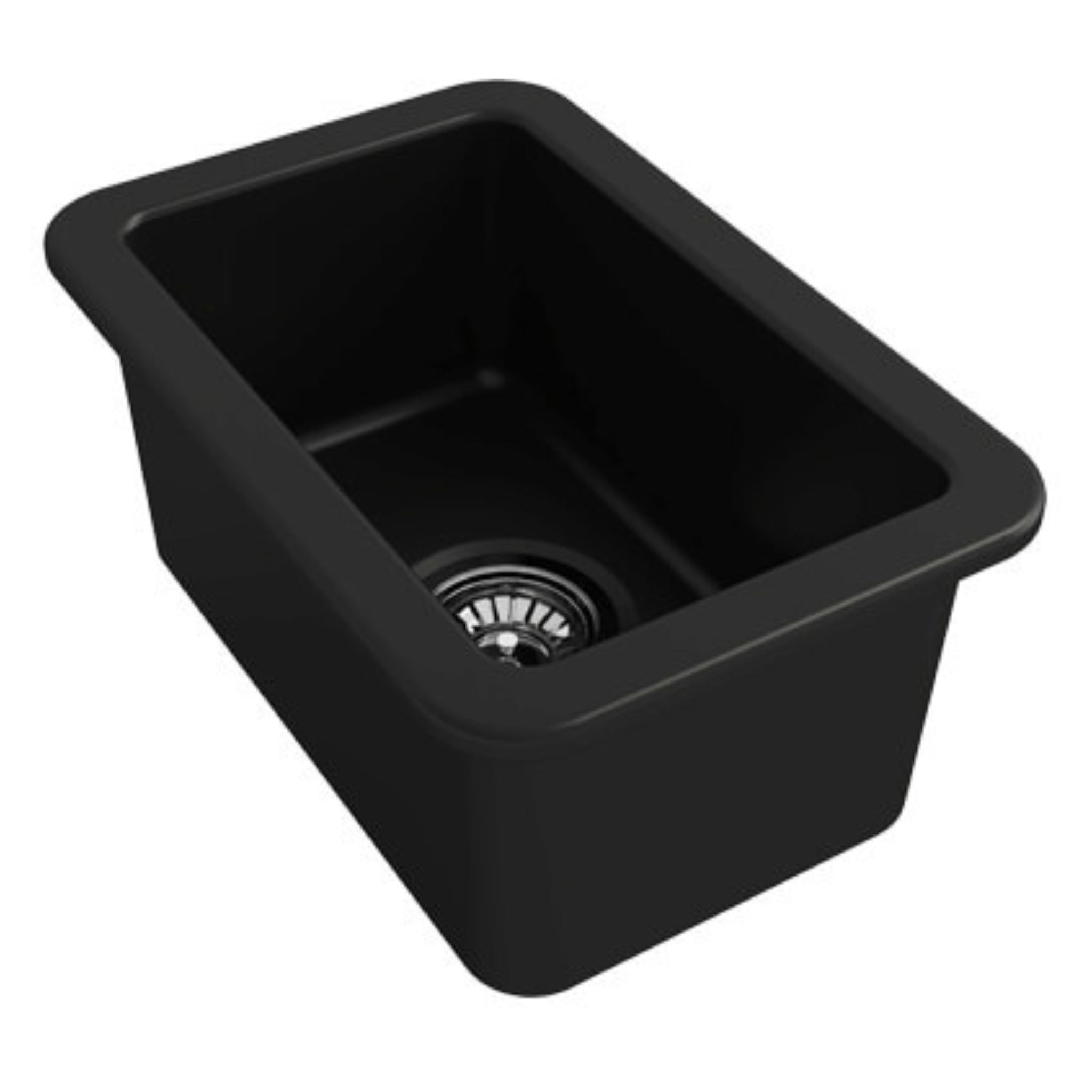 TURNER HASTINGS CUISINE INSET AND UNDERMOUNT FINE FIRECLAY SINK MATTE BLACK 300MM
