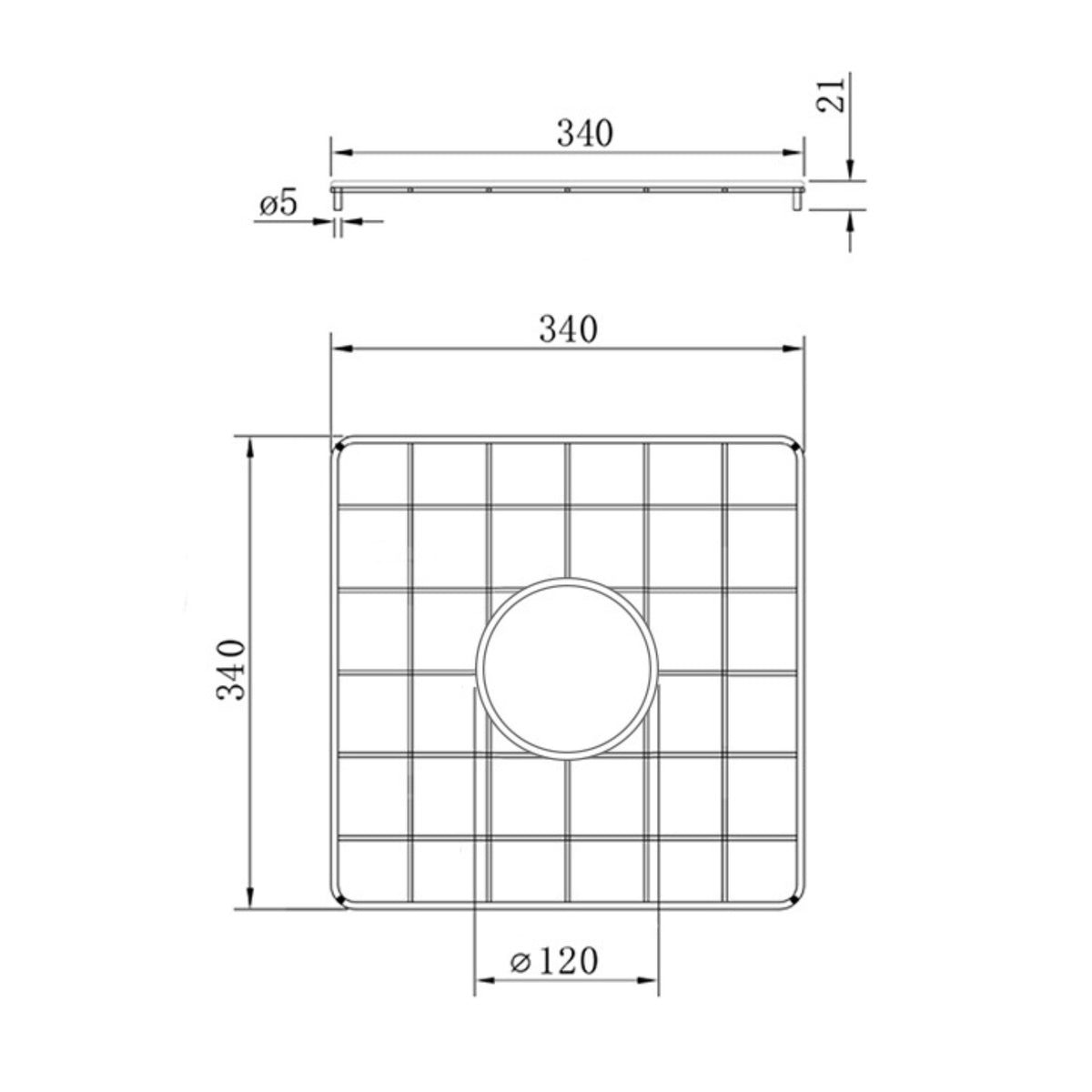 TURNER HASTINGS CUISINE PROTECTIVE SINK GRID 340MM BRUSHED BRASS